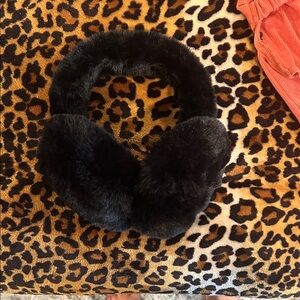 Black Faux Fur women Earmuffs never worn!